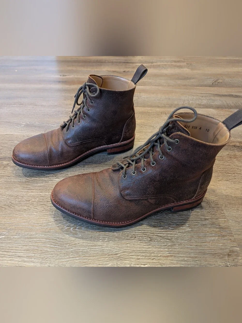 Taft The Dragon Boot Rough Out Brown Leather Mens Size 10